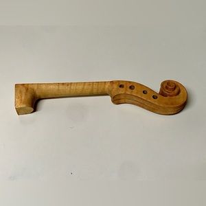 Vintage Artisan Luthier Crafted Hardwood Violin Fiddle Neck Head Raw